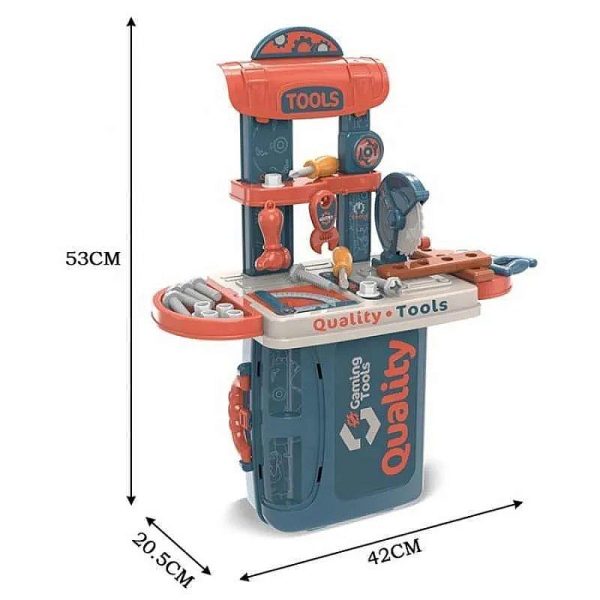 Workbench Tool Set Koper Mainan Meja Alat Tukang Jadi Koper Mainan Anak Laki - Gambar 3